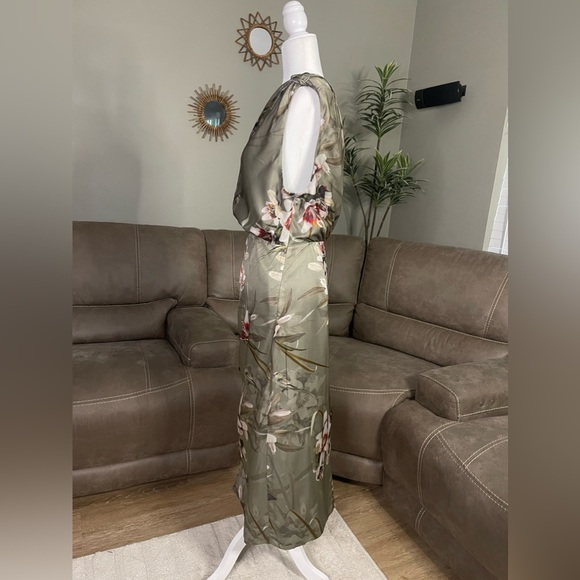 🔥SEXY🔥NWT Allsaints Laura Dorada Silk One Shoulder Dress US Sz 0 - Picture 9 of 16